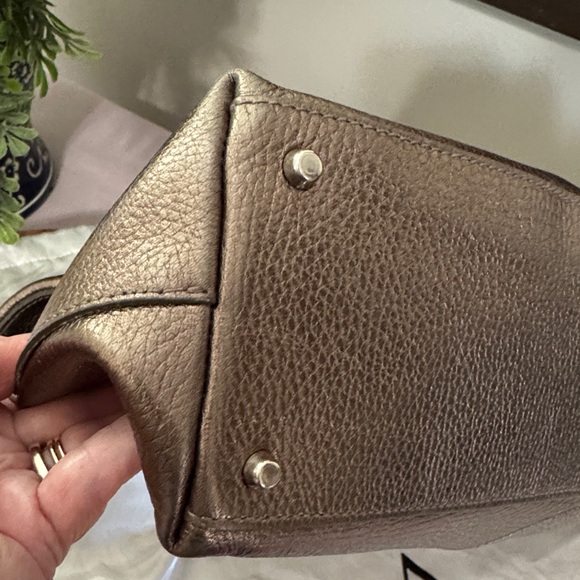 Furla Italian Luxury Shimmering Bronze Hobo Shoulder Bag - Picture 5 of 12